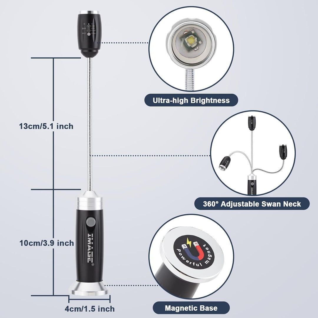 IMAGE Grill Lampe 2 Stück magnetisches LED Grilllicht 360° drehbare BBQ Grillleuchte Beleuchtung für