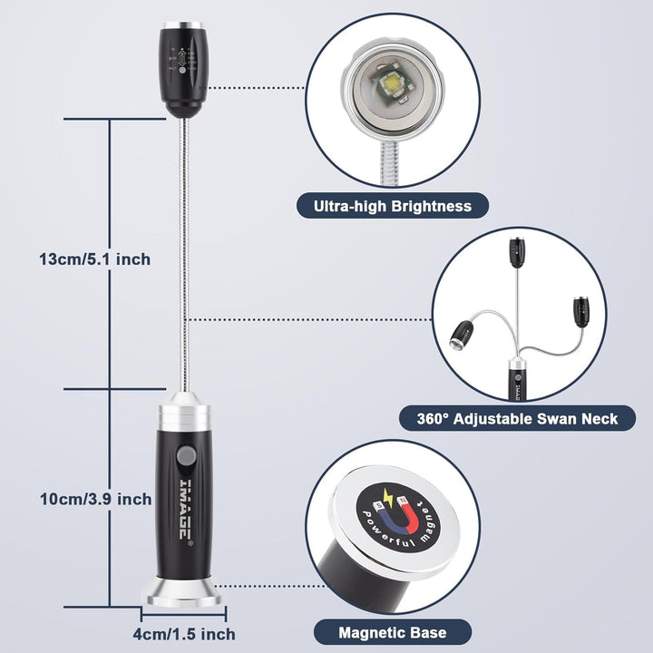 IMAGE Grill Lampe 2 Stück magnetisches LED Grilllicht 360° drehbare BBQ Grillleuchte Beleuchtung für