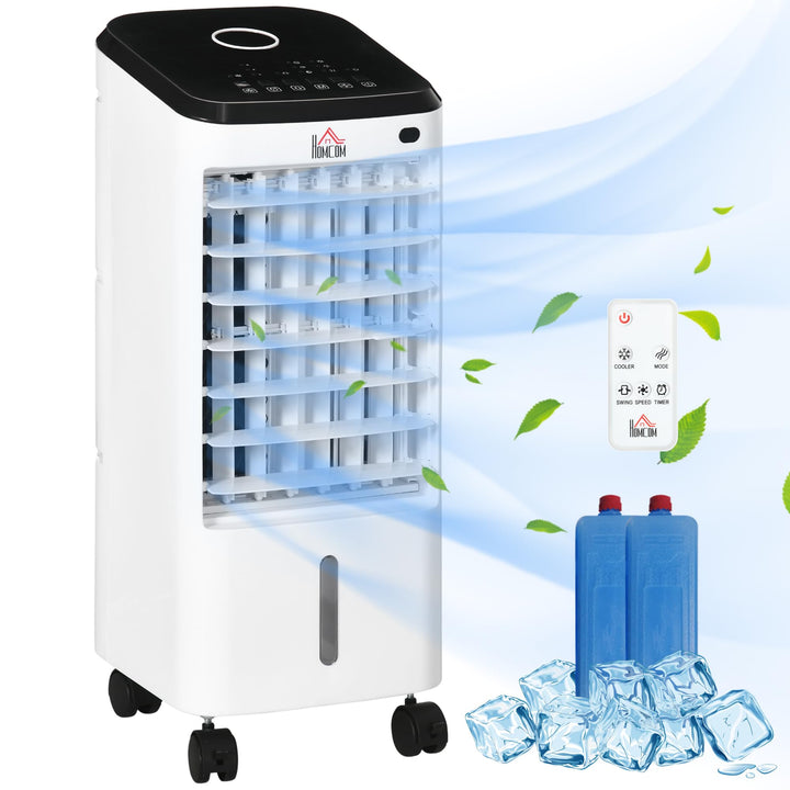 HOMCOM 3 in 1 Mobile Luftkühler mit Wasserkühlung und Luftbefeuchtung 3,5L Wassertank 60°oszillieren