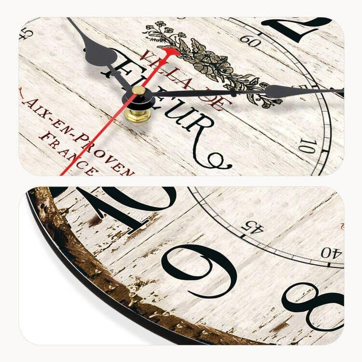 Toudorp 8 Zoll Wanduhr Leicht zu Lesen Arabische Ziffern Hölzerne Wanduhr Leise Nicht-Ticken Batteri