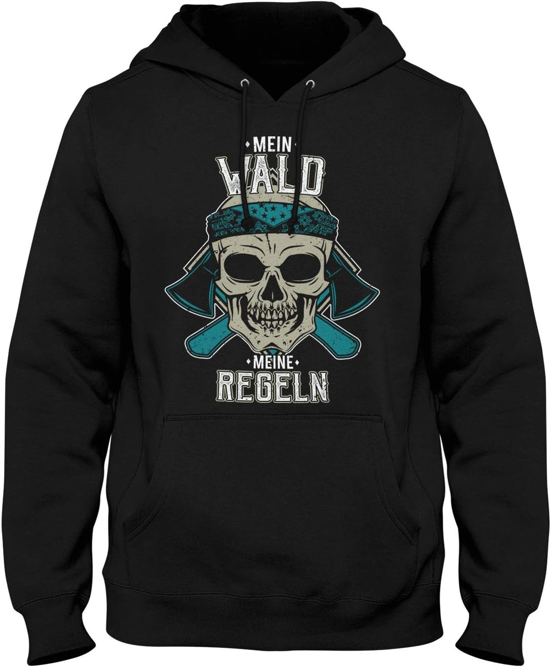 Fashionalarm Herren Kapuzenpullover – Mein Wald – Meine Regeln | Fun Hoodie mit Spruch als lustige G
