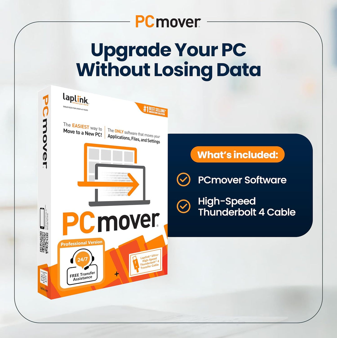 LAPLINK PCmover Professional 11 – Migration Software, für Dateien, Ordner & Programme, Ultra High Sp