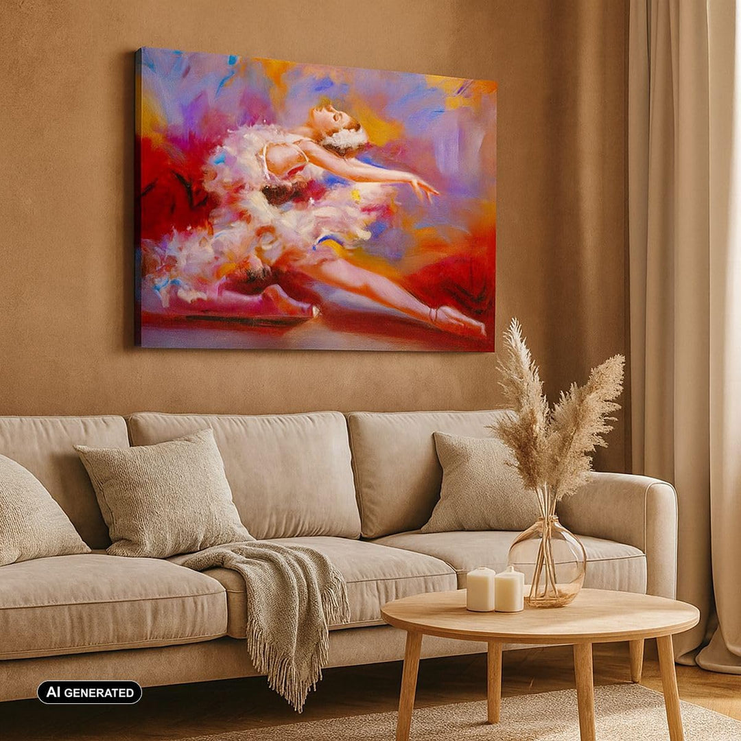 Bilder auf Leinwand Balletttänzer tanzen Leinwandbild mit Rahmen 70x50cm Wandbilder Dekoration Wohnz