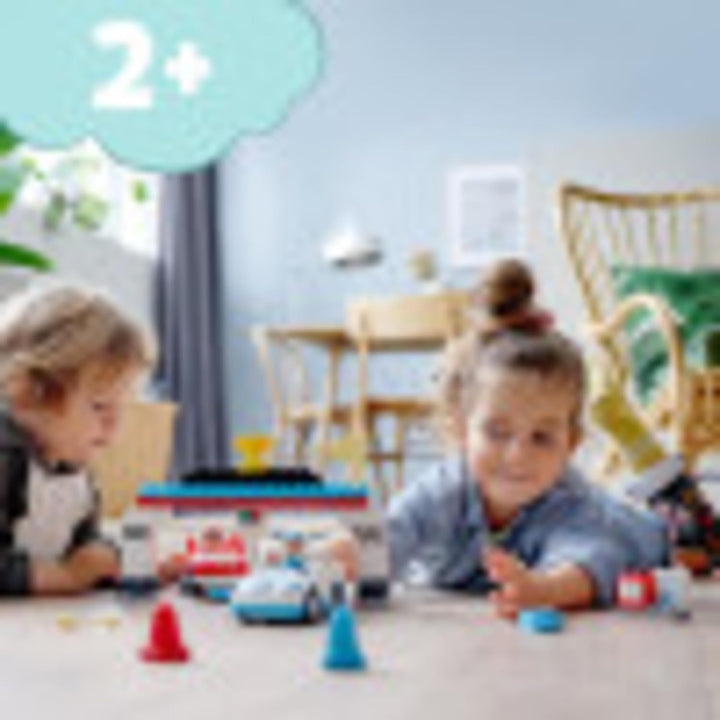 Lego DUPLO Town Race Cars 10947 Cool Car-Race Building Toy; Imaginative, Developmental Playset for T