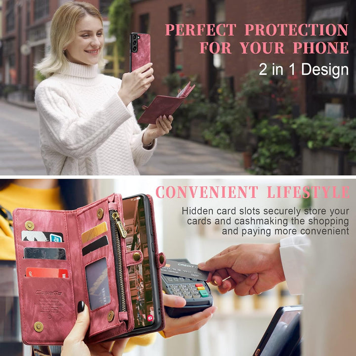 UFinetech Samsung S23 Plus Hülle, Stossfest Kartenfach Magnetisch Abnehmbare Tasche Samsung Galaxy S