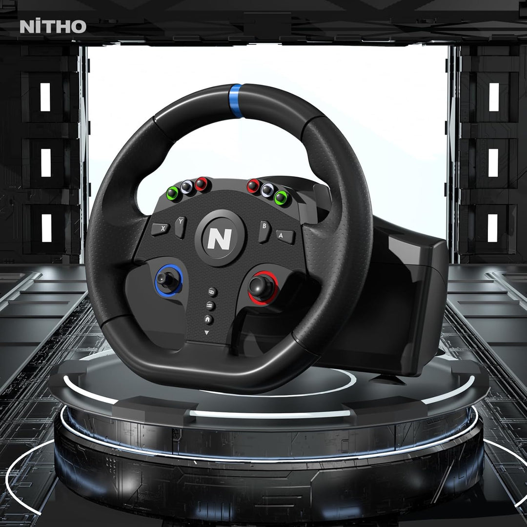 NITHO Drive Pro ONE Competition Gaming Rennlenkrad mit Pedalen und Schalthebel, 270-Grad-Spielelenkr