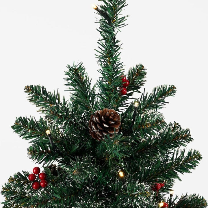Black Box Trees Creston Künstlicher Weihnachtsbaum im Topf mit LED-Beleuchtung – H90 x Ø50 cm – Grün