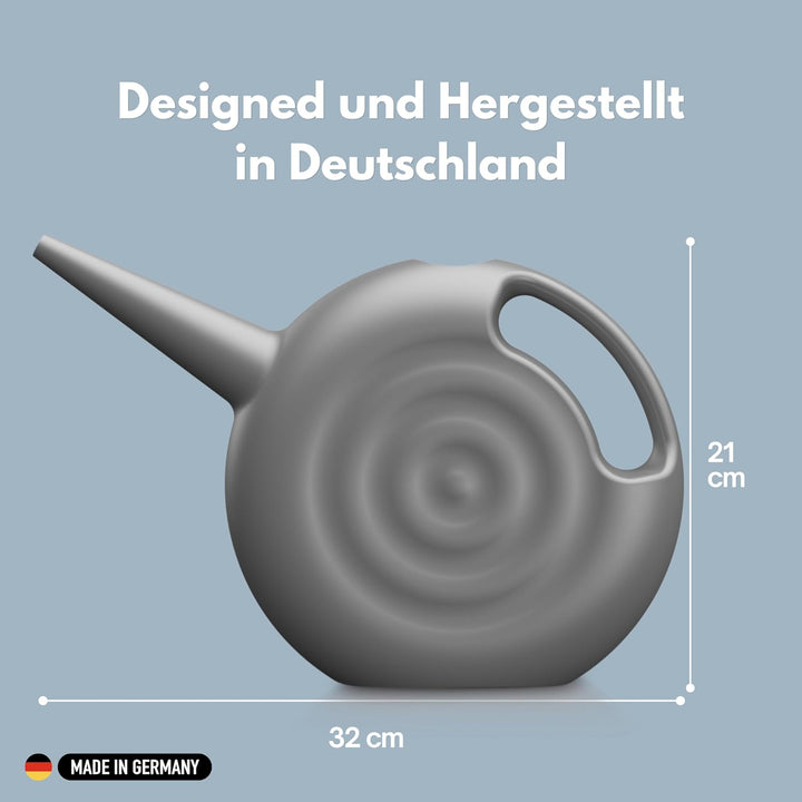 Giesskanne Silber - Giesskanne 2l - Giesskanne Zimmerpflanzen schmal - Robust für Innen und Aussen -