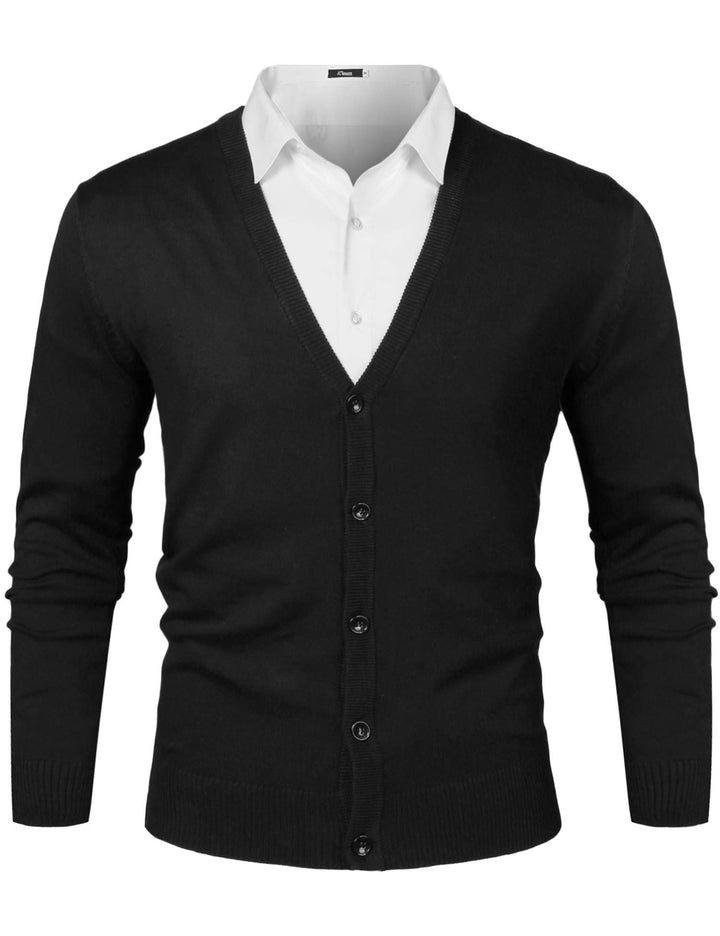 iClosam Strickjacke Herren Cardigan V Ausschnitt Pullover Jacke Mit Knöpfen Leichte Strickjacken Win