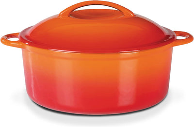 GSW 717243 Shadow Kochtopf mit Deckel 24cm / ca. 4,0 Liter, Gusseisen, orange/creme, 24 cm