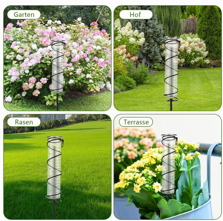 17cm Regenmesser für Garten Frostsicher - Outdoor Regenmesser Glas Regenwassermesser Niederschlagsme