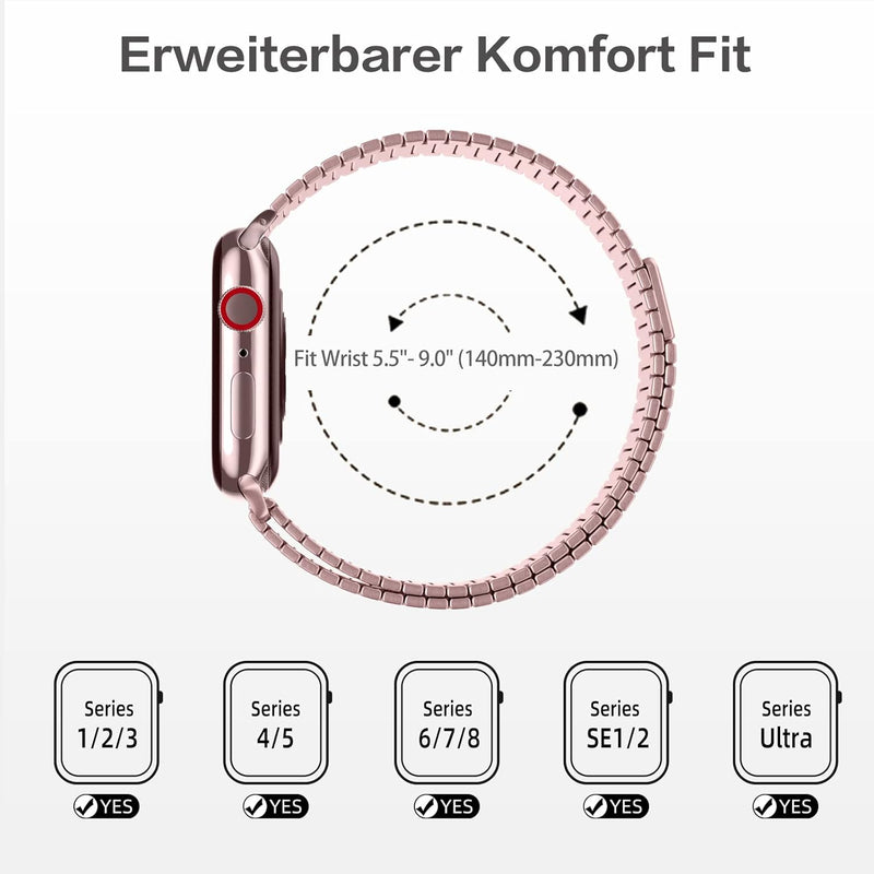 Charlam Ersatzarmband Kompatibel mit Apple Watch Armband 41mm 40mm 38mm, Magnet Metall Edelstahl Wat