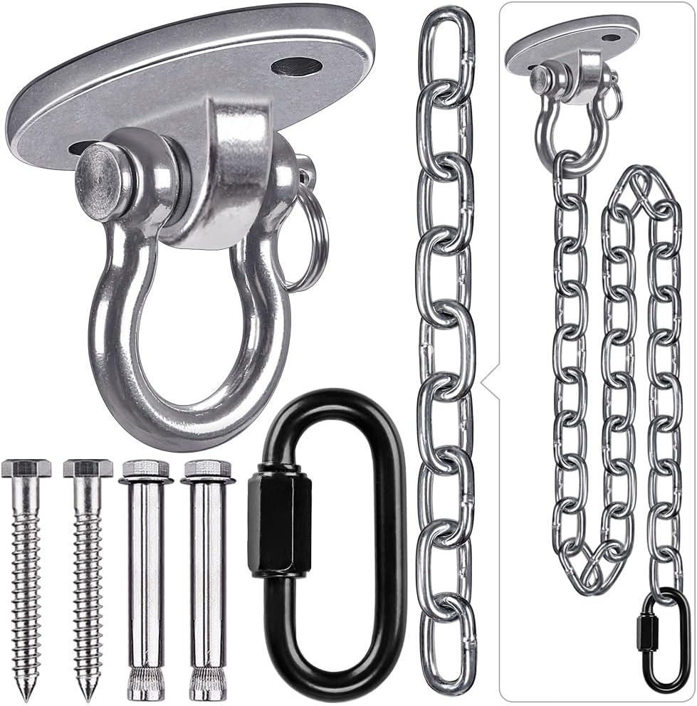 Besthouse Schaukel Haken Deckenhaken Hanging Kits, 360 Grad Edelstahl Deckenhaken Kapazität 450 kg m