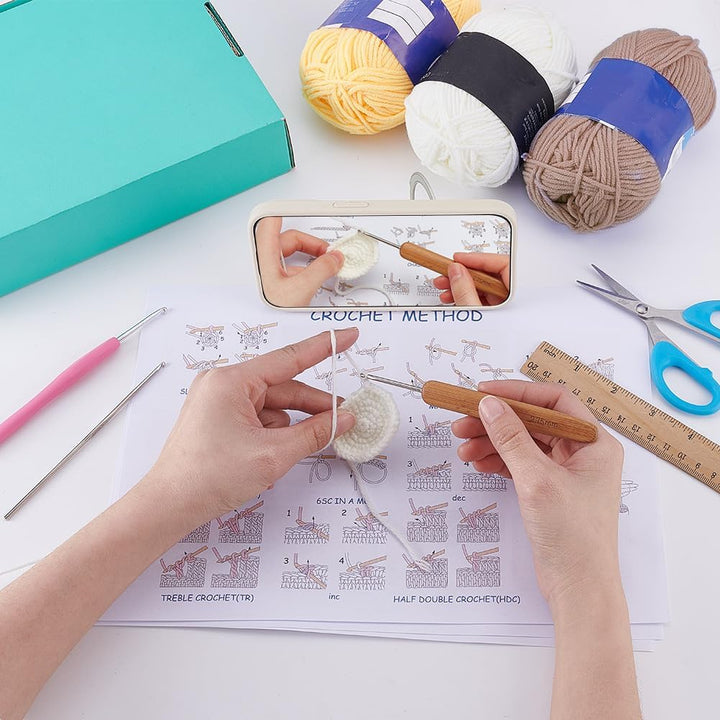 ORIGACH Gänseblümchen Häkelset Für Anfänger, DIY Oma-Quadrat-Tasche Starter Häkelset Für Erwachsene