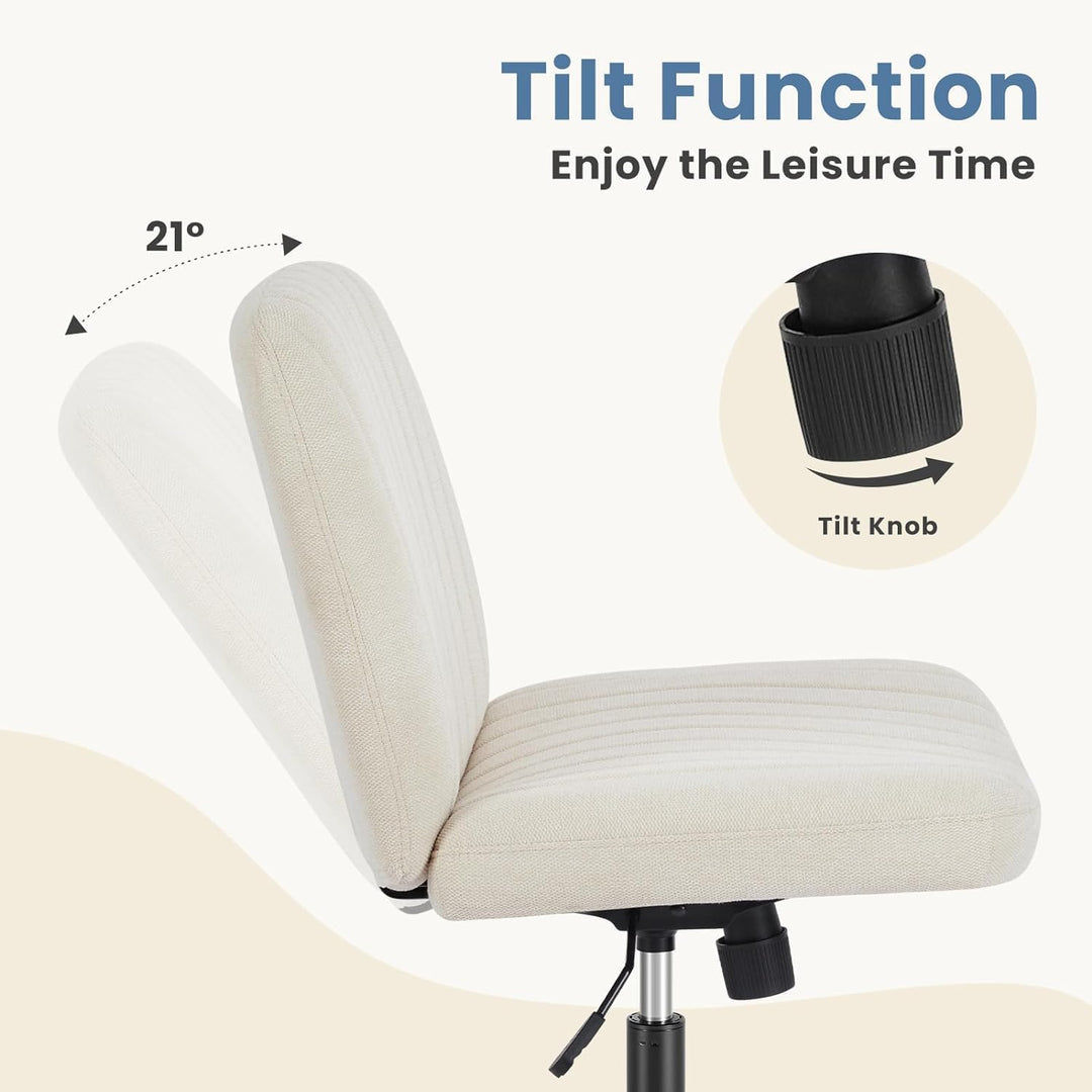 DUMOS Bürostuhl Ohne Armlehne, Teddysamt und Bequemes Netzgewebe Criss Cross Chair, mit Verbreiterte