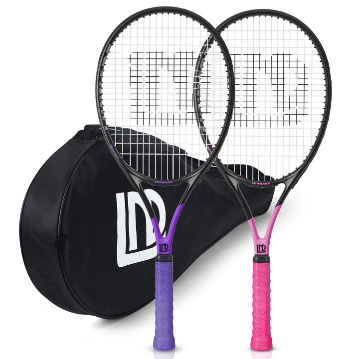 27 Zoll Tennisschläger für Erwachsene, 2 Tennisschläger mit Hülle,Geeignet für Damen Herren Anfänger