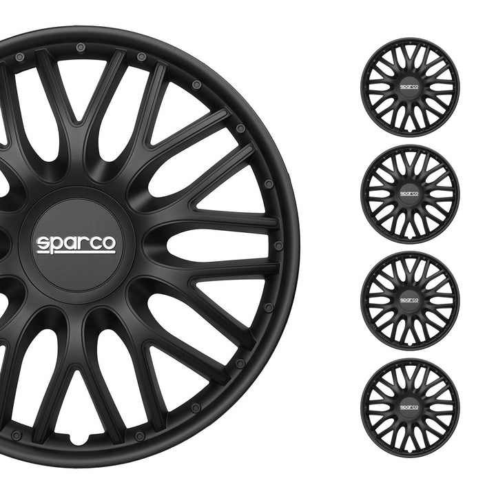 Sparco SPC1596BK Set Wheel Covers Roma 15-inch Black, Pulgadas ROMA 15 zoll SCHWARZ, ROMA 15 zoll SC