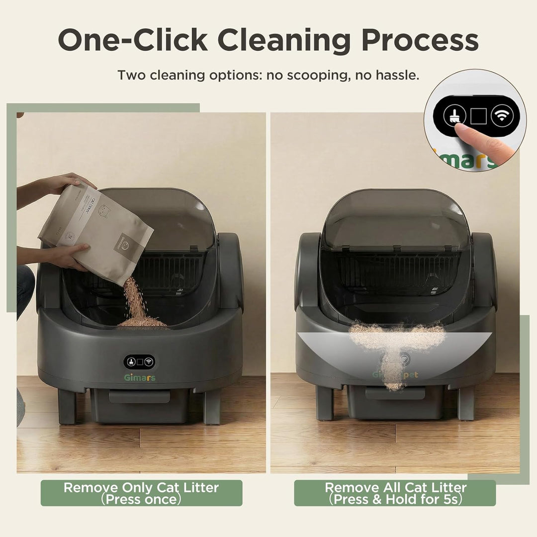 Gimars Selbstreinigende Katzentoilette mit offenem Design, Automatisches Katzenklo für mehrere Katze