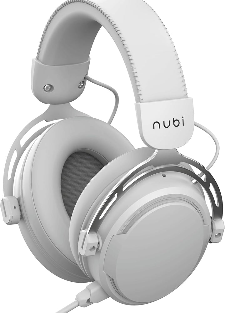 Nubi NH1 Pro White - Kabelloses Gaming-Headset mit Mikrofon (Bluetooth, 2,4 GHz und USB)