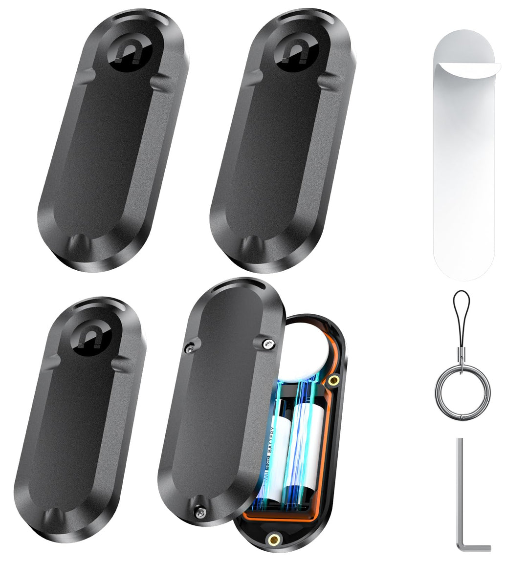 10-jährige Lebensdauer der Lebensdauer für Airtag 4-Pack, Langlastschutz Batterie, wasserdichtes Hal