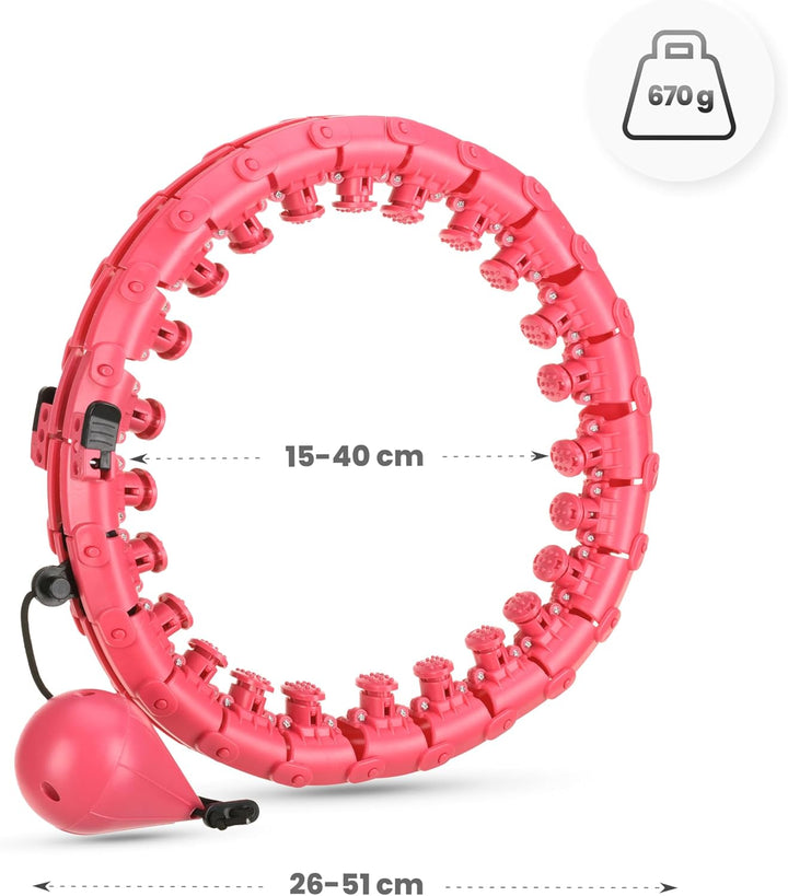 Queenfit Smart Hula Hoop Reifen Erwachsene, Hula Hoop mit Gewicht, Hulahuppreif zum Abnehmen, Smart
