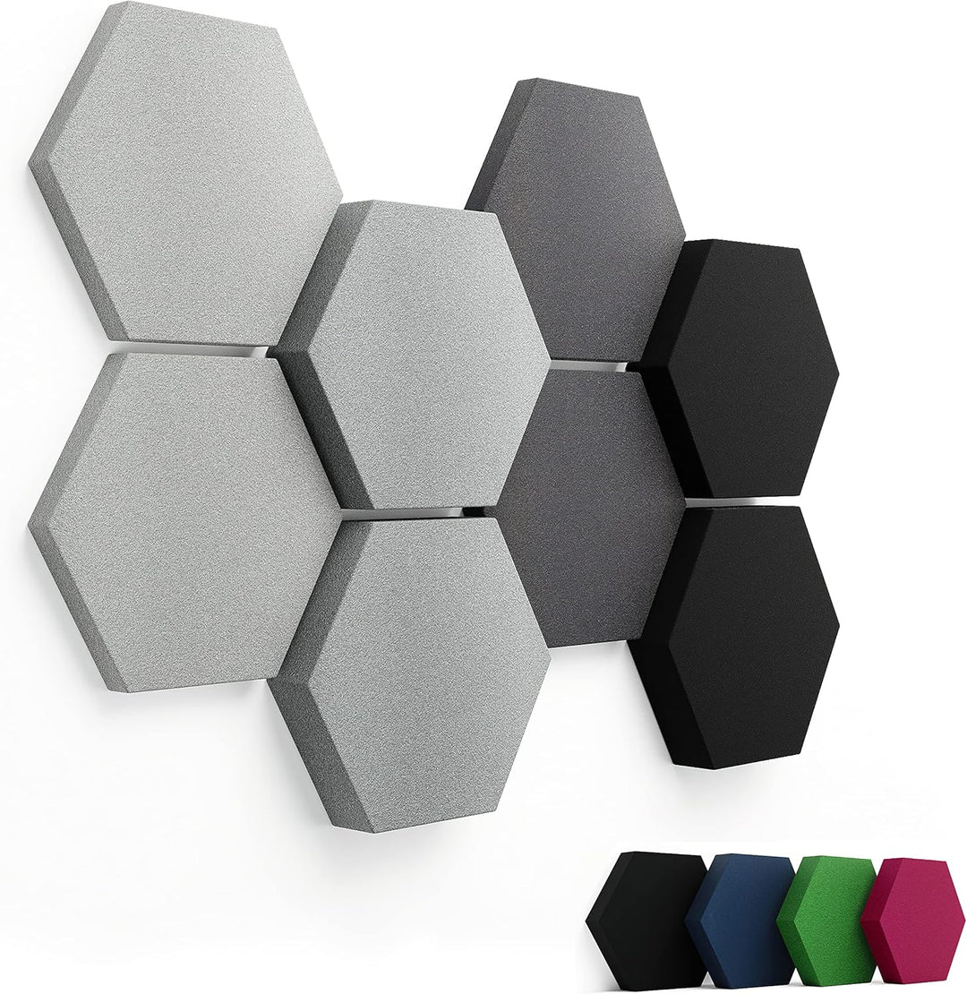 FENNEXT ® Velvet Schallabsorber Wand - Dekorative Hexagon Akustikpaneele für Gaming, YouTube Studio,