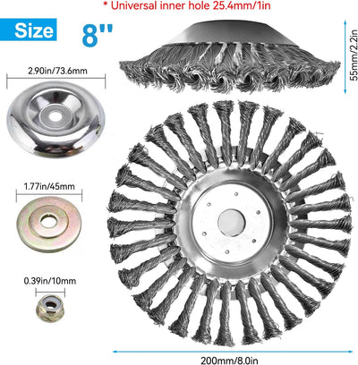 munloo Unkrautbürste Freischneider, Profi Wildkrautbürste für Motorsense, 200mm*25.4mm Ultimate Trim