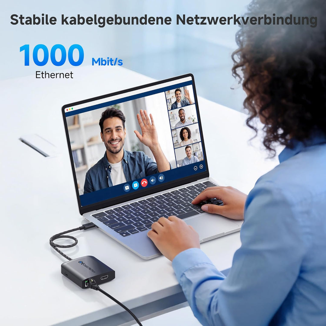 Cable Matters 8K HDMI USB C-Hub (USB-C HDMI Dock 4K bei 120 Hz) mit 2X USB 3.0 Ports, Gigabit Ethern