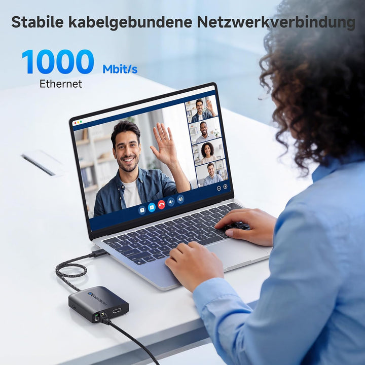 Cable Matters 8K HDMI USB C-Hub (USB-C HDMI Dock 4K bei 120 Hz) mit 2X USB 3.0 Ports, Gigabit Ethern
