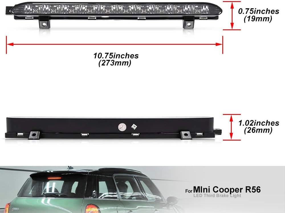 NSLUMO 1 Stueck Geräucherte Linse Rote Farbe Dritten Bremslicht Hochmontage Licht Für MINI R56 Coope