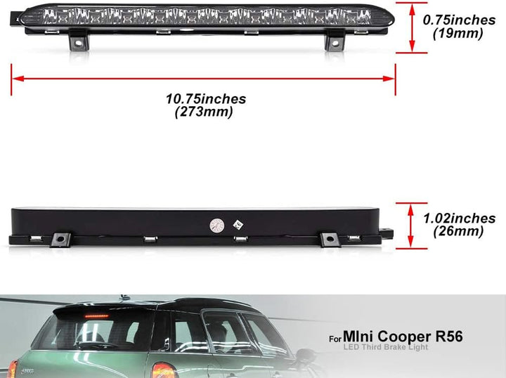NSLUMO 1 Stueck Geräucherte Linse Rote Farbe Dritten Bremslicht Hochmontage Licht Für MINI R56 Coope