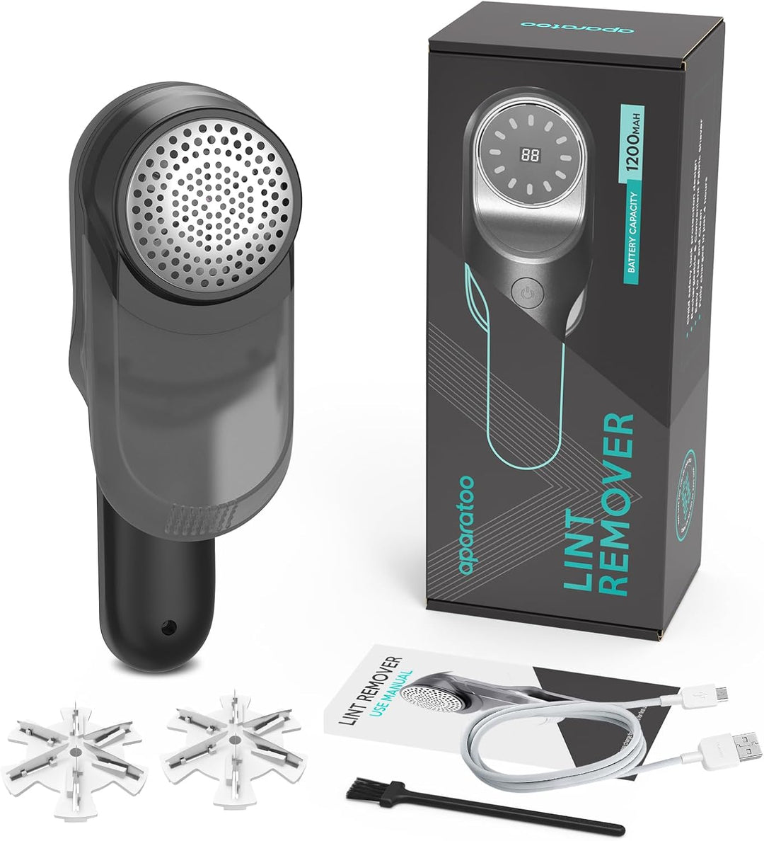 Fusselrasierer Elektrisch, Tragbarer Elektrischer Fusselentferner USB Wiederaufladbar mit LED-Digita