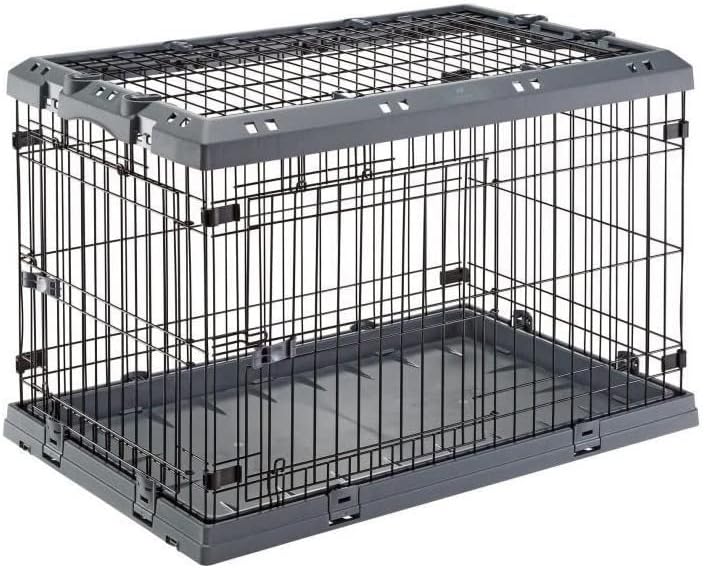 Ferplast Zusammenklappbarer Käfig für sehr grosse Hunde SUPERIOR 120 Metallzaun, mit Separator, Dopp
