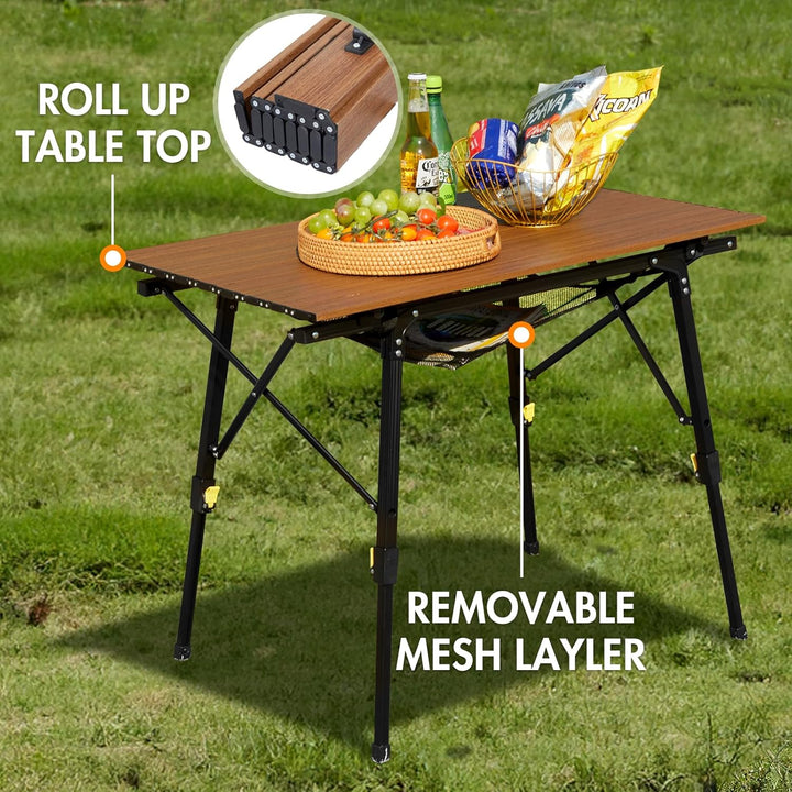 Portal Campingtisch faltbar Höhenverstellbar Klapptisch Aluminium 90 x 53cm für 4 Personen leicht Ca