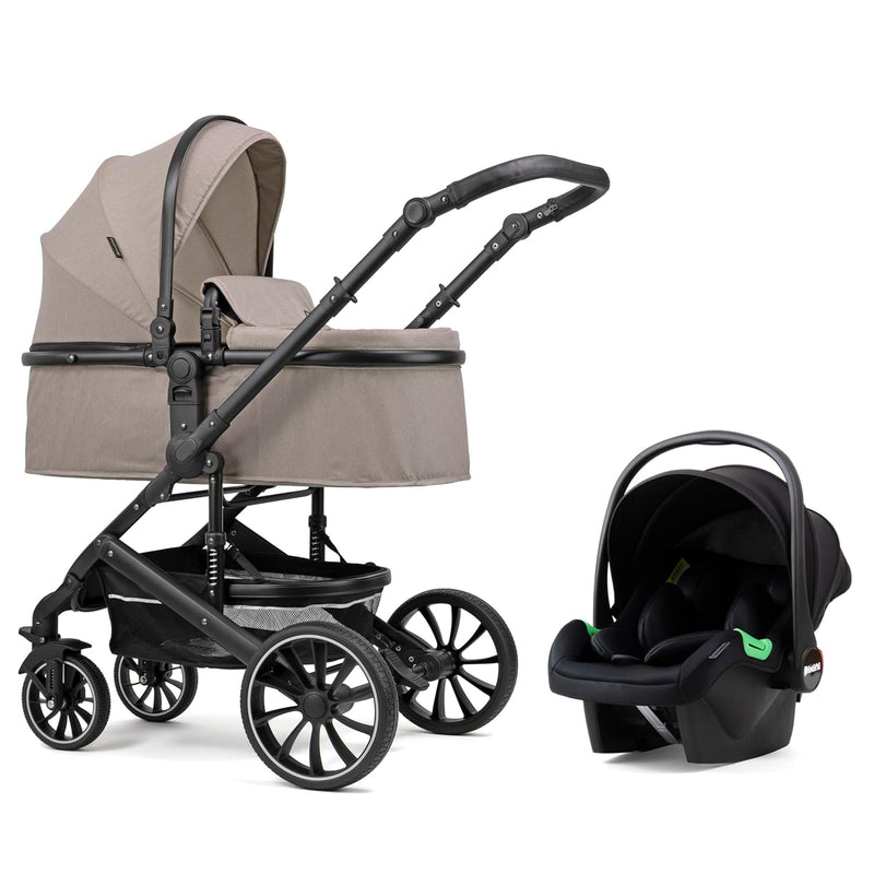 Pixini Neyla Kombi Kinderwagen mit Stoffwanne/Buggy/Wickeltasche/Getränkehalter/Regenplane/Mückennet