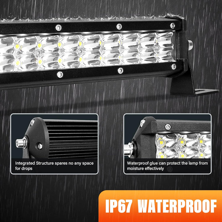 Willpower Led Arbeitsscheinwerfer Bar Traktor 15 Zoll 108W + Magnet Halterungen + Kabelbaum Led Sche