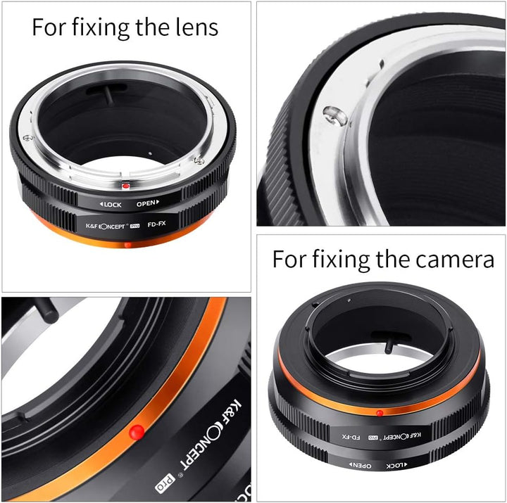 K&F Concept FD-FX Hochpräziser Objektivadapter，Kompatibel mit Canon FD FL-Objektiven bei Fujifilm FX