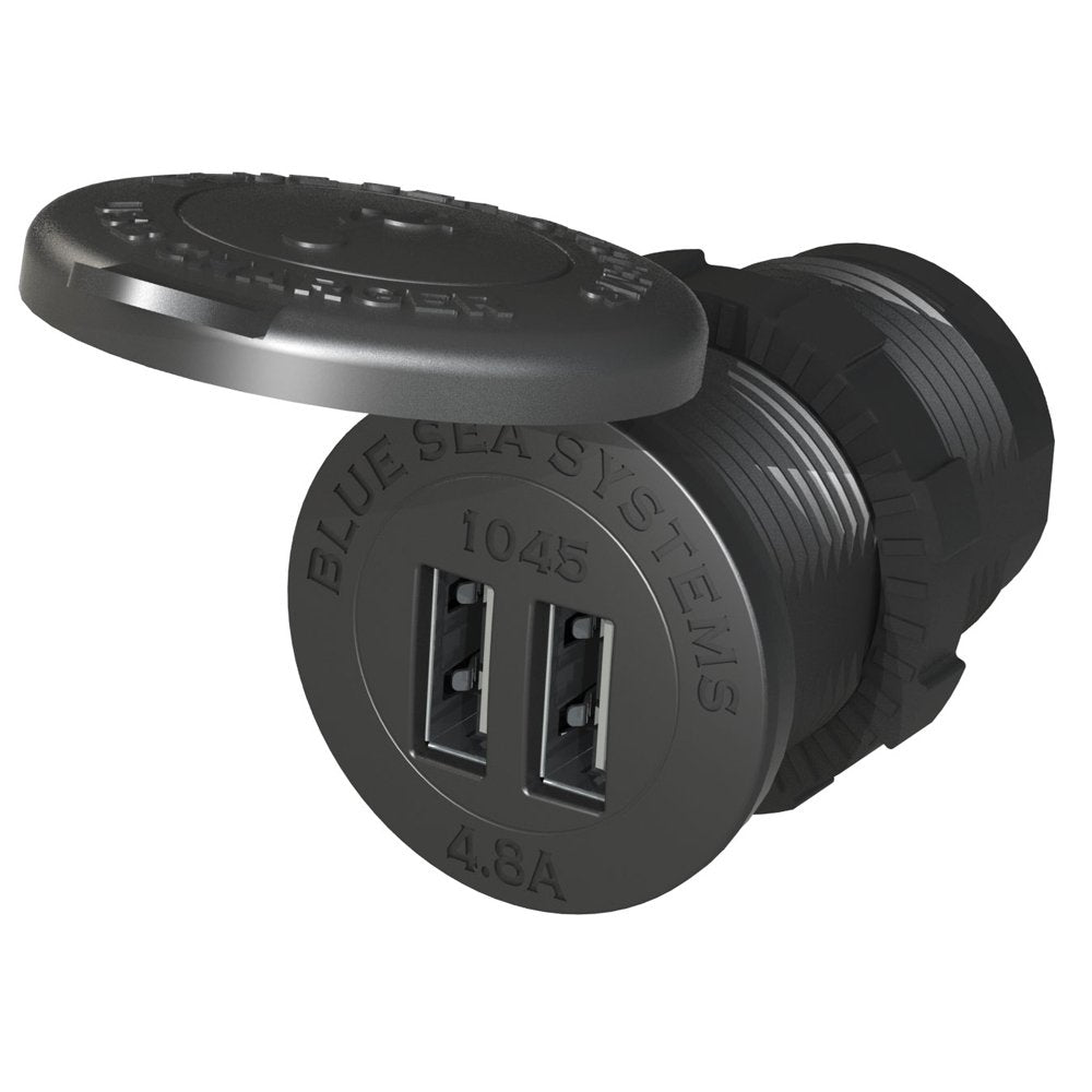 Blue Sea Systems Mini-OLED-Messgeräte für Marine, Wohnmobil und mehr USB-Ladegerät 4.8A, Socket Moun