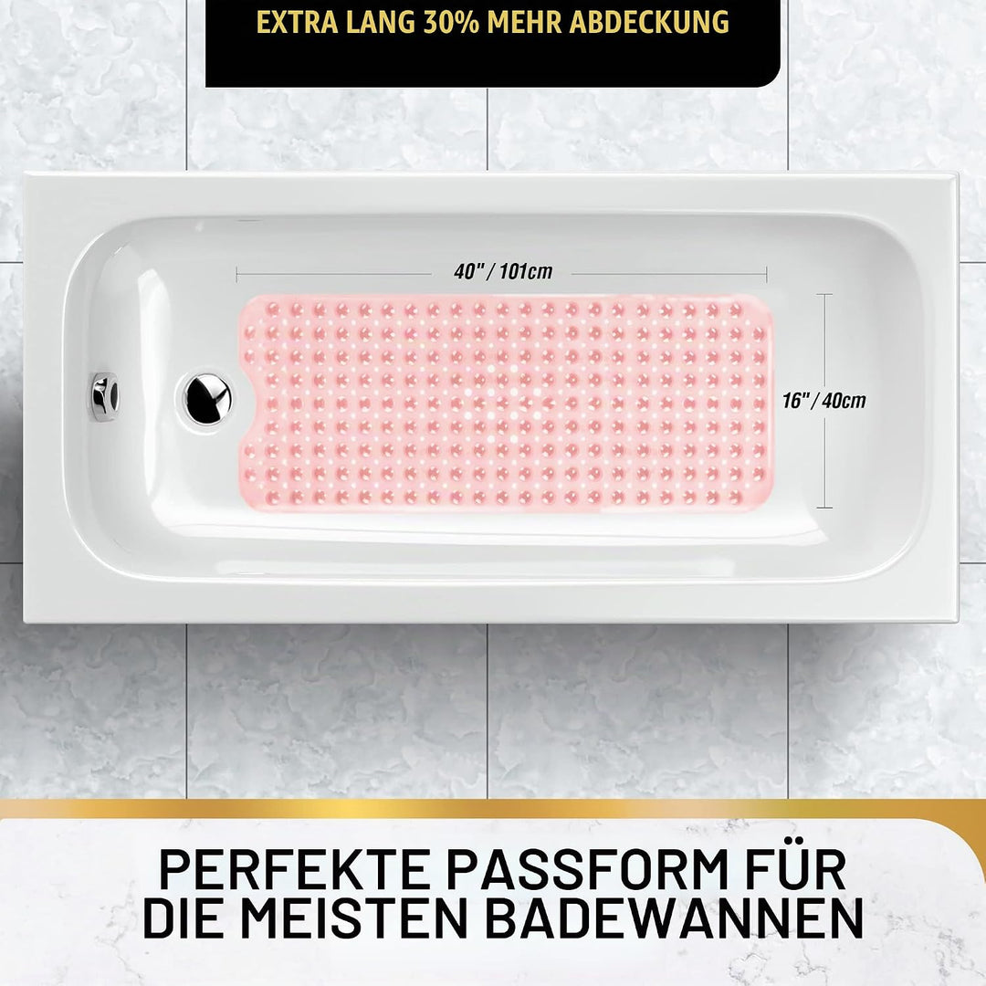 HITSLAM Badewannenmatte rutschfest, 101 x 40cm Extra Lange Antirutschmatte Badewanne, Duschmatte rut