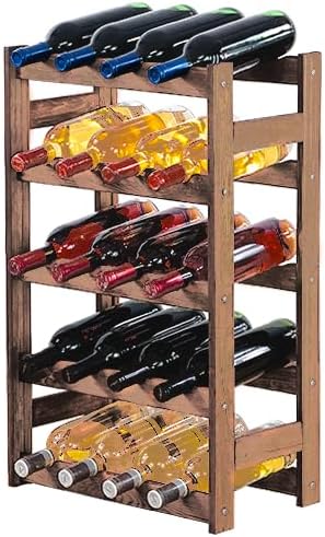 PROREGAL Weinregal PINOTWINE | HxBxT 70x43x25cm | 20 Flaschen | Massives Kiefernholz | Braun geölt |