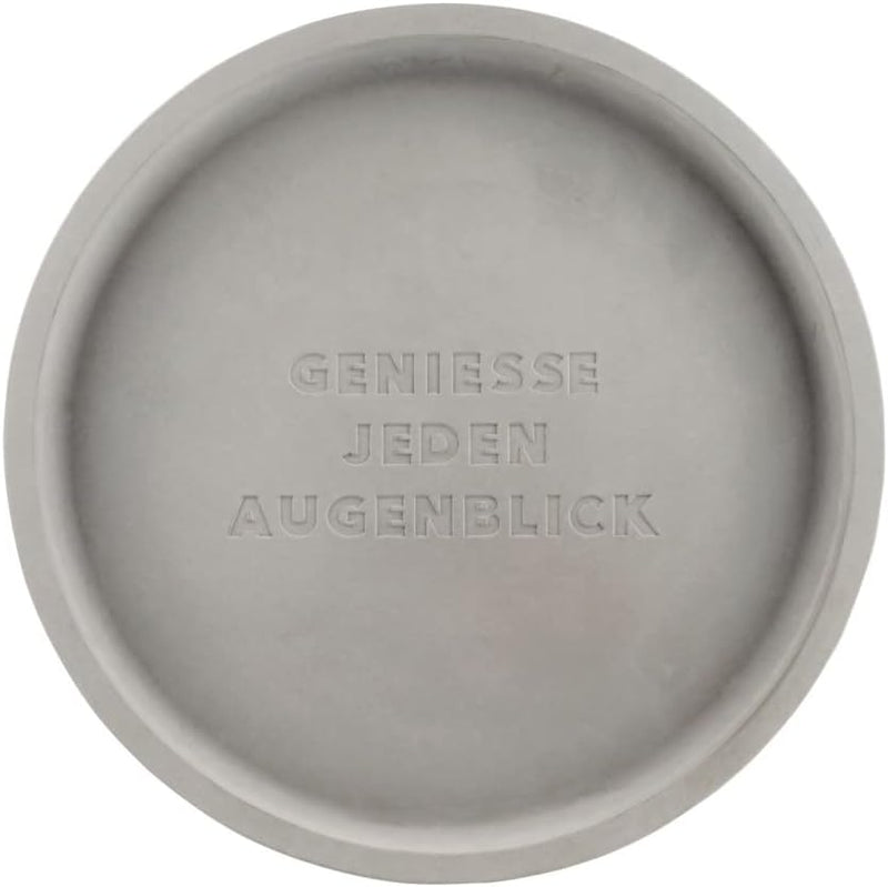 Betonschale Geniesse jeden Augenblick, grau