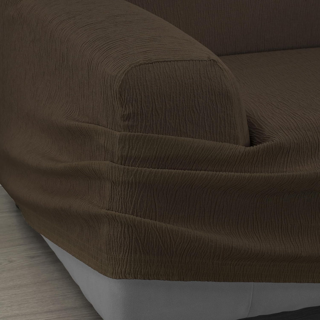 Martina Home Emilia Elastischer Sofabezug für 4-Sitzer, Braun, Breite 220 bis 260 cm 4 Sitzer Braun,