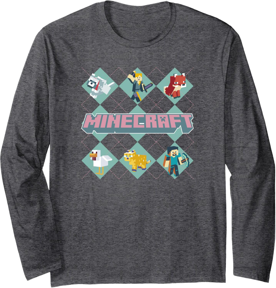 Minecraft Girls Argyle Langarmshirt