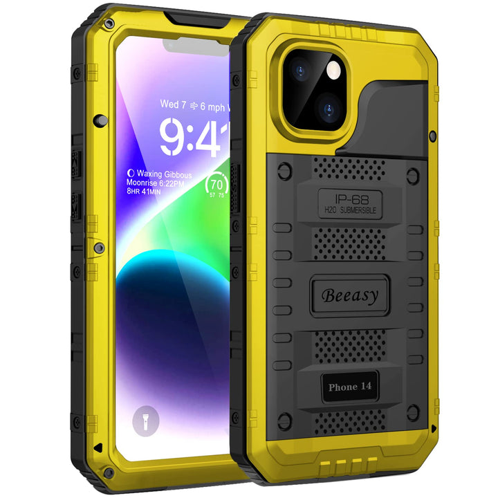 Beeasy für iPhone 14 Wasserdicht Outdoor Hülle (6,1"), Stossfest Panzerhülle Militär 360 Grad Schutz
