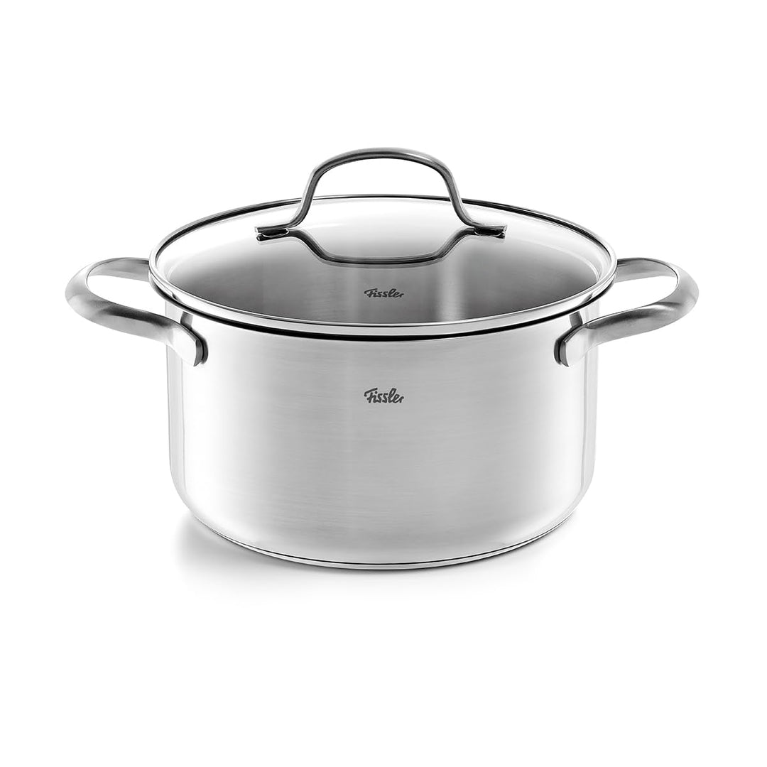 Fissler San Francisco / Edelstahl-Topf (3,3 L - Ø 20 cm) Kochtopf mit Glas-Deckel, Schüttrand, Mess-