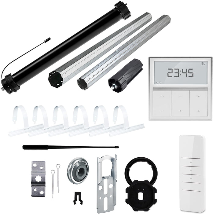 NOBILY Rolladen-Komplett-Set f. 60mm Achtkantwelle Mechanischer Funk Maxi-Rolladenmotor 20Nm + Rolla
