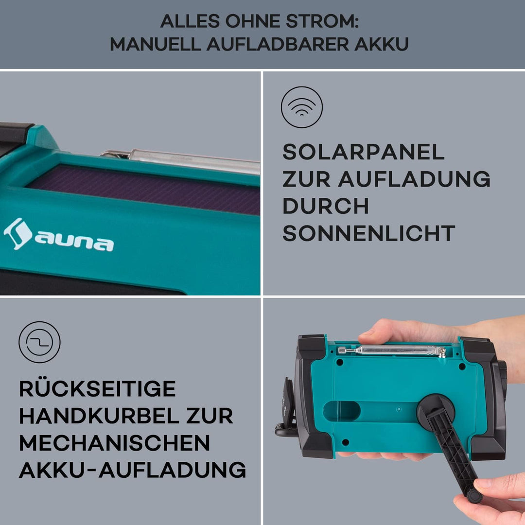 Auna Aufladbares DAB Plus Radio Mit Bluetooth, Batterie, DAB/DAB+/FM, LCD Display, Wecker, Retro-Des