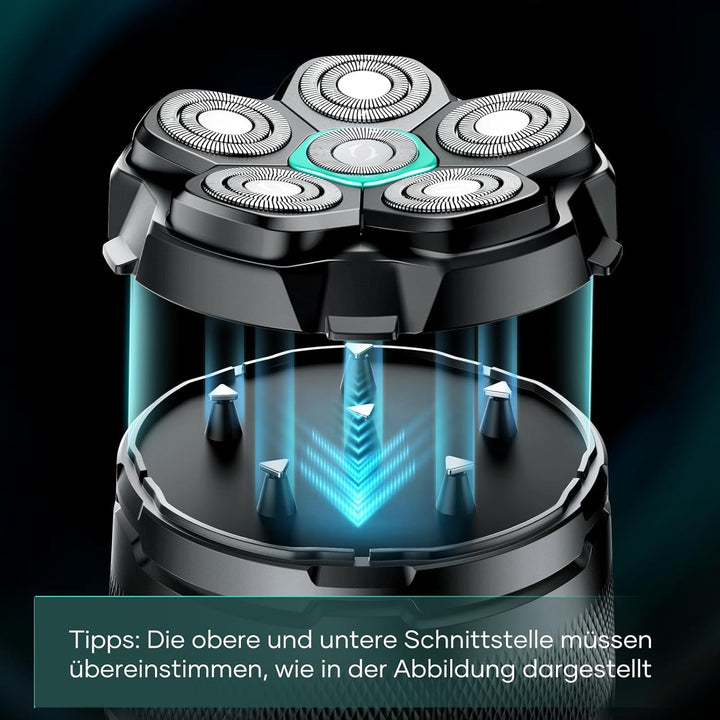 Ersatzrasierkopf für Glatzen Rasierer Herren, kensen 6D Kopfrasierer Schwimmender Rasierkopf Magneti