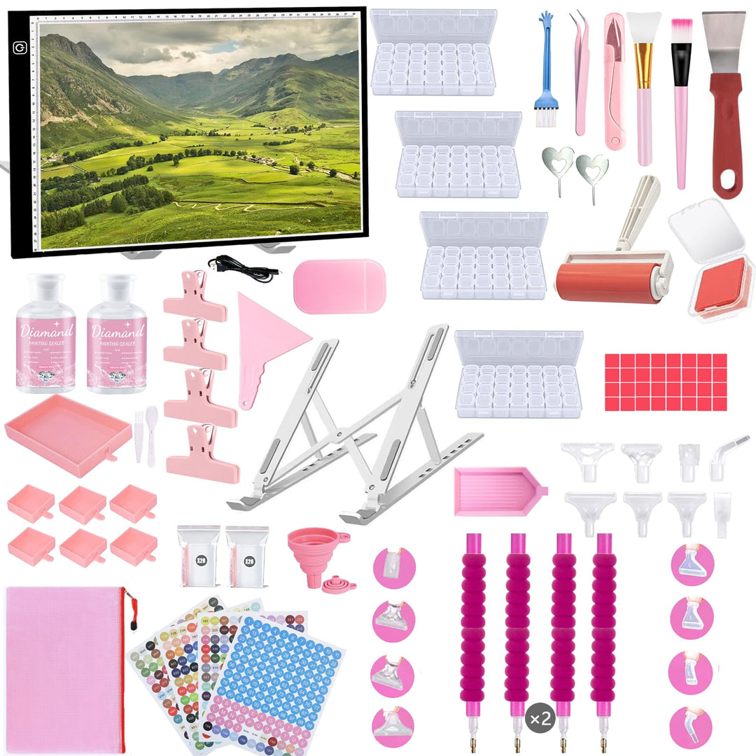 Lenxnmy 247 Stück All-Inclusive Diamant Malerei Werkzeug Set Diamond Art Zubehör Kit mit A3 Diamant