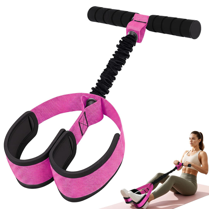 TOMSHOO Pedal Widerstandsbänder mit Griff, Multifunktions Bauchtrainer für Zuhause, Bodybuilding Exp